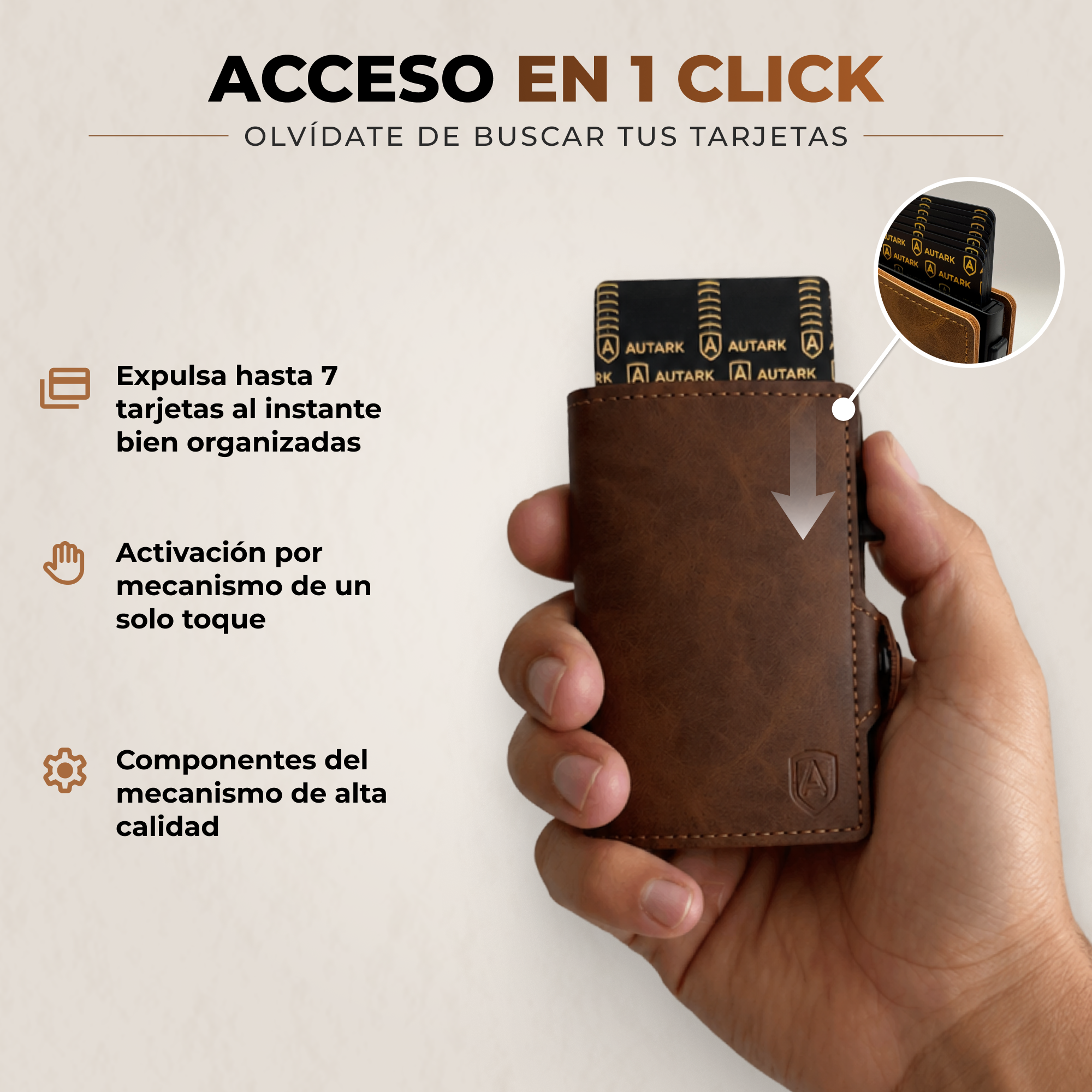 Cartera, color Café Claro